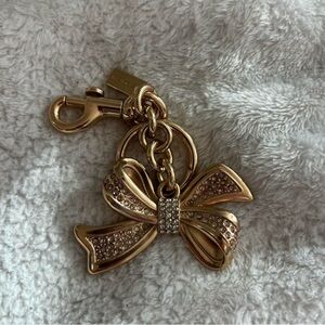 Coach Outlet Gold Crystal Bow Bag Charm